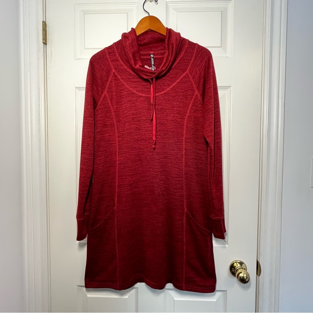Kuhl Red Cowl neck Lea Dress size large